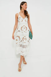 White Edwina Embroidery Sleeveless Dress